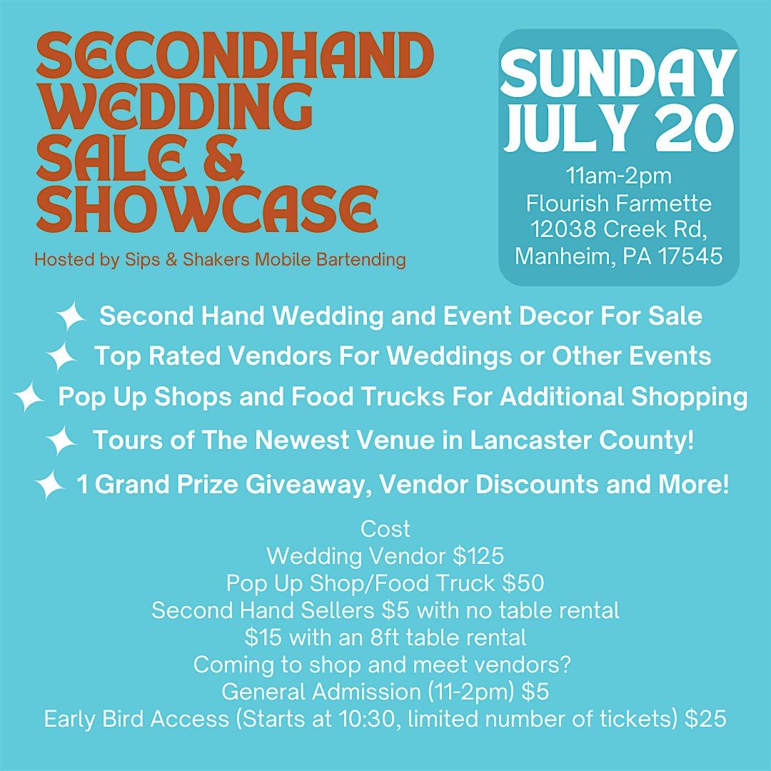 Second Hand Wedding Sale & Showcase, 3 August | Event in Manheim | AllEvents