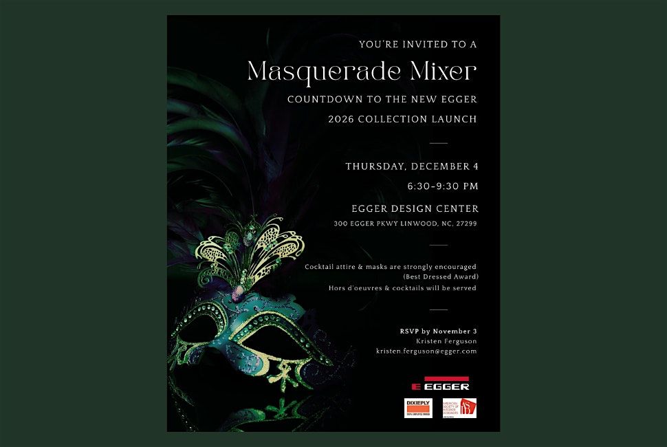 ASID Carolinas Triad Design Community Masquerade Mixer, 4 December | Event in Linwood | AllEvents