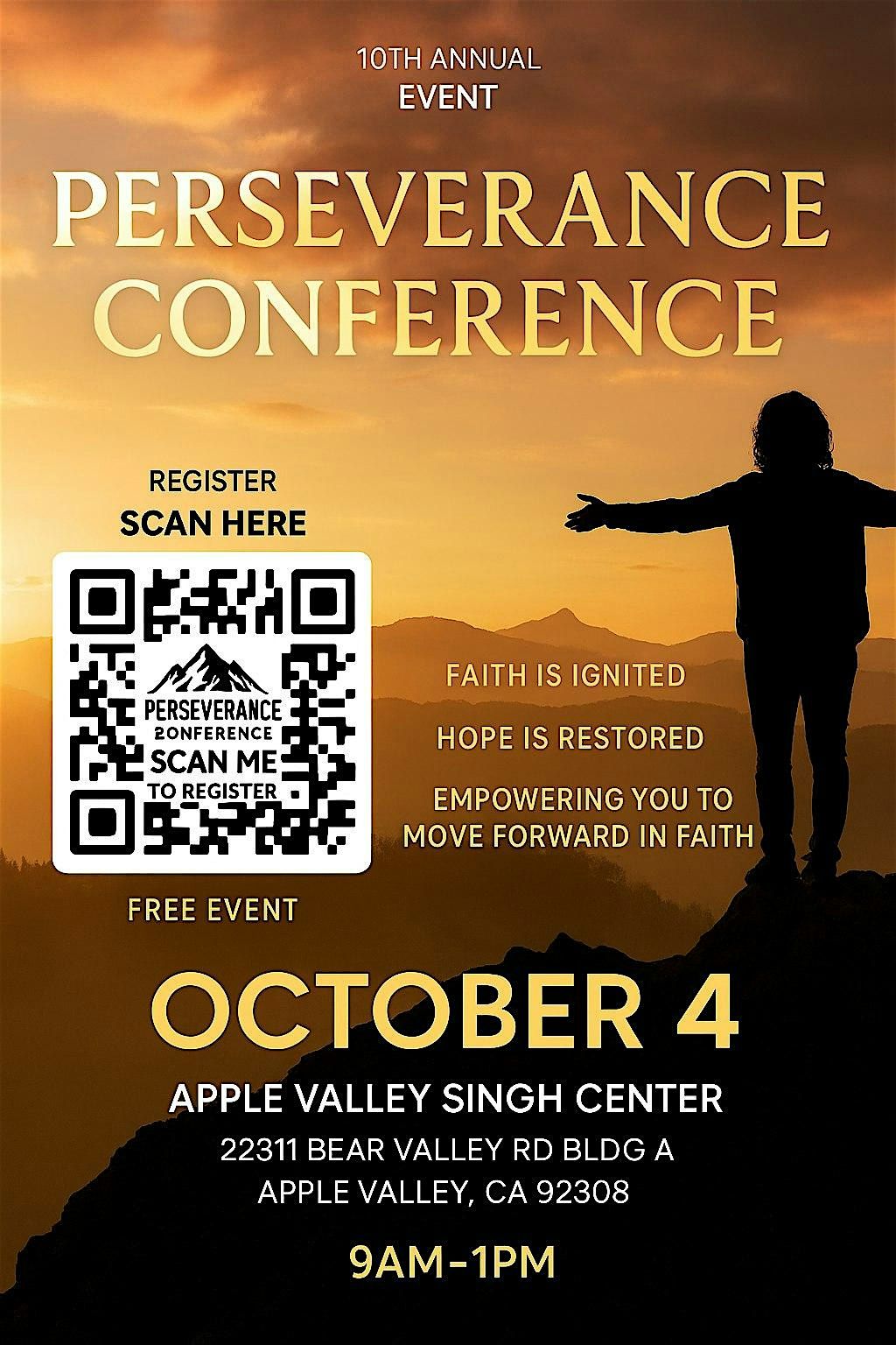 Perseverance Conference, 4 October | Event in Apple Valley | AllEvents
