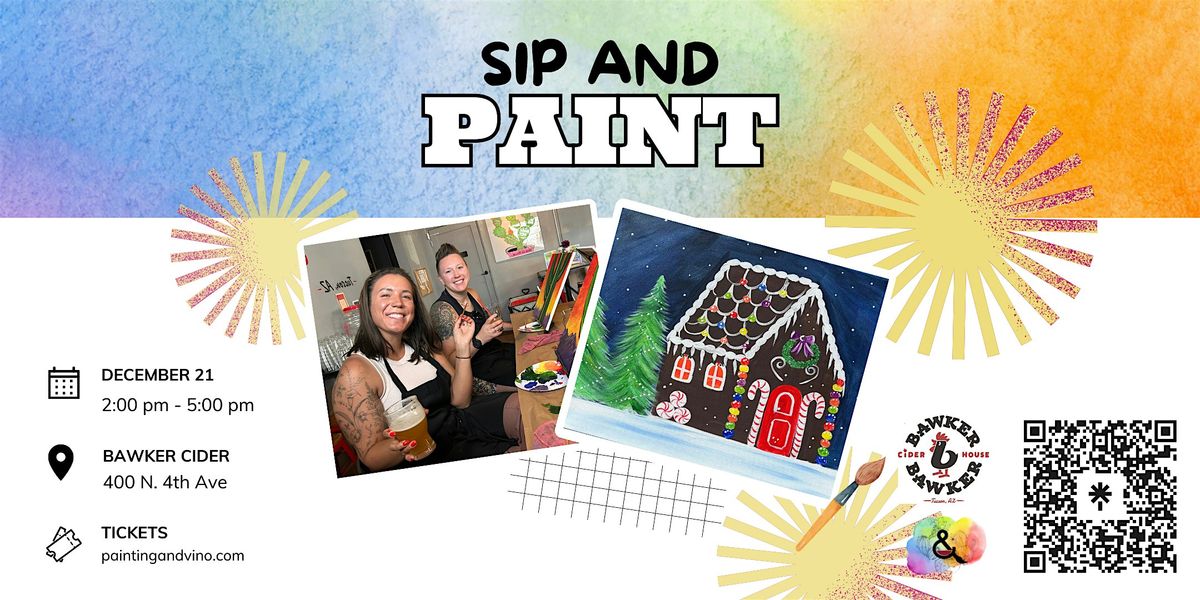 Gingerbread House Paint and Sip – Traced Canvas, 21 December | Event in Tucson | AllEvents