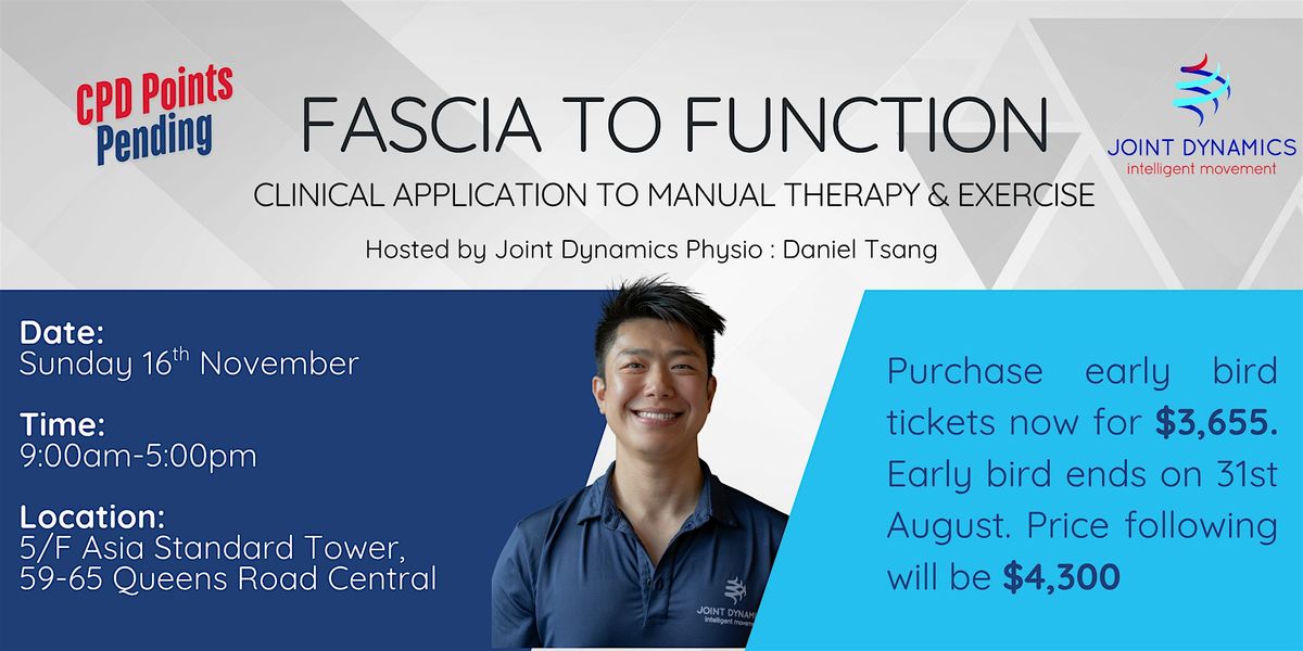 Fascia to Function : Clinical Application to Manual Therapy and Exercise, 16 November | Event in Hong Kong