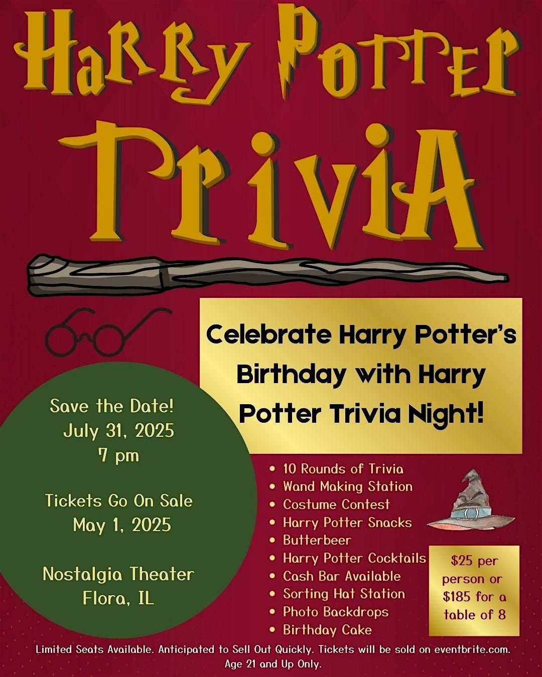 Harry Potter Trivia Night!, 31 July | Event in Flora | AllEvents