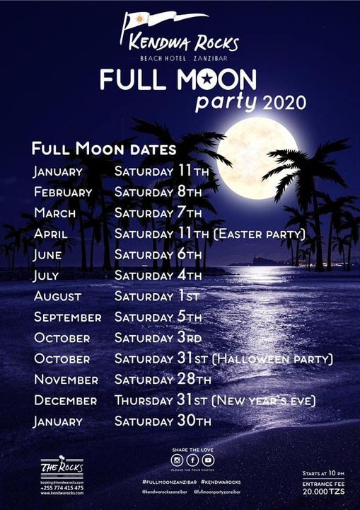 Full Moon Kendwa Rocks Zanzibar November 28 2020 Allevents In