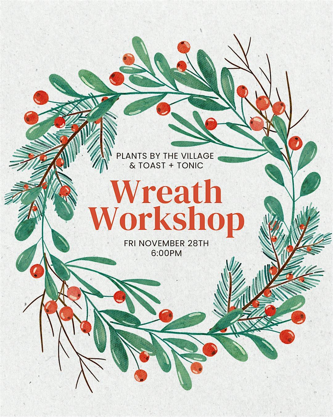 Wreath Workshop @ Toast & Tonic, 28 November | Event in Stonington | AllEvents
