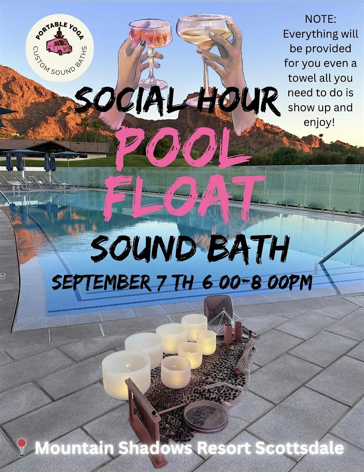 Social hour pool float sound bath, 7 September | Event in Paradise Valley | AllEvents