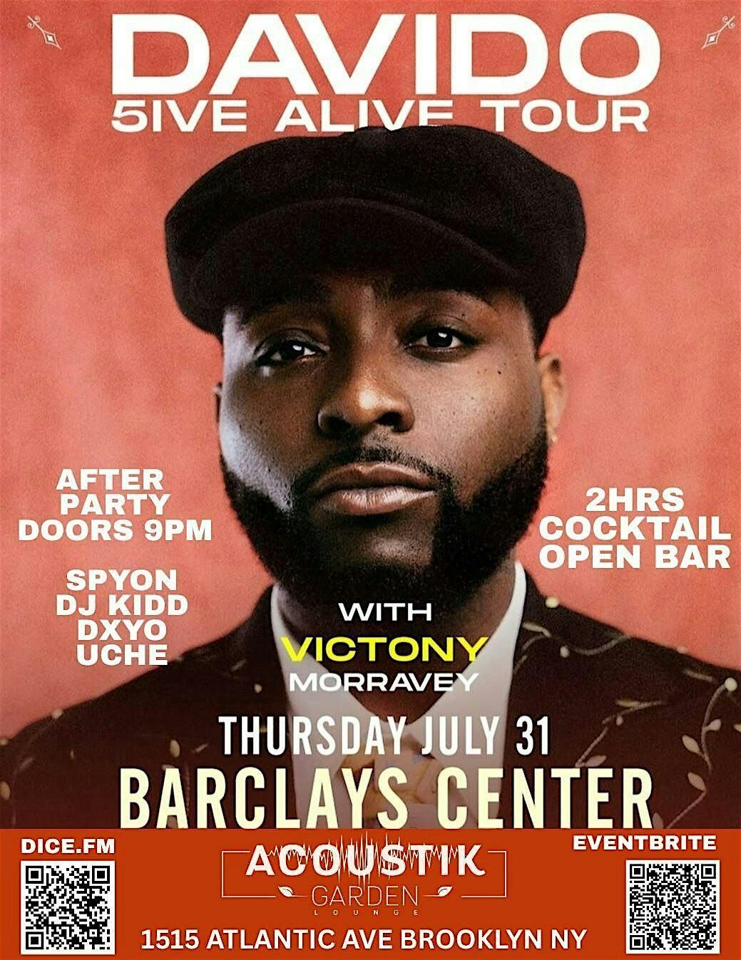 DAVIDO AFTER PARTY : 2HRS OPEN BAR, 31 July | Event in Brooklyn | AllEvents