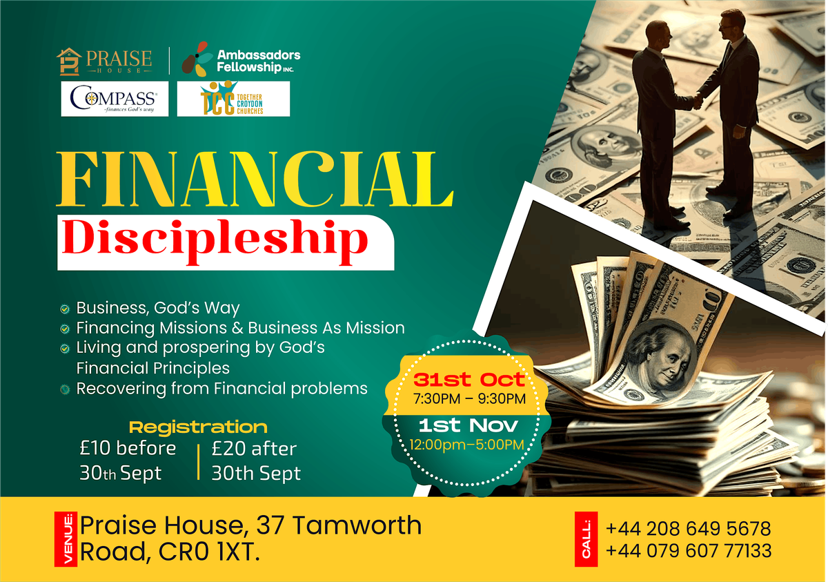 Financial Discipleship - Be well-versed in your finances, 31 October | Event in West | AllEvents