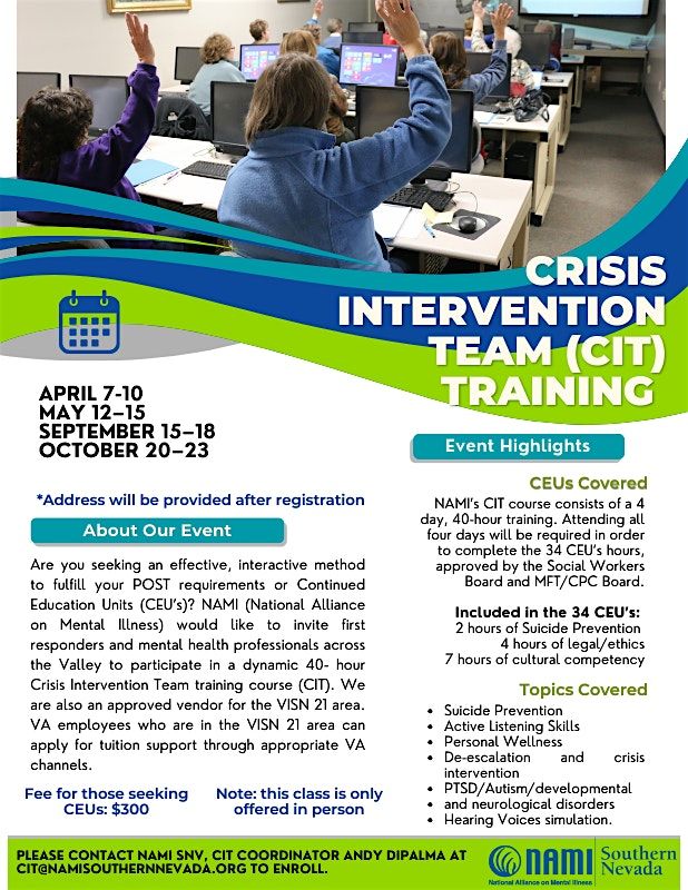 Crisis Intervention Team (CIT) Training, 20 October | AllEvents