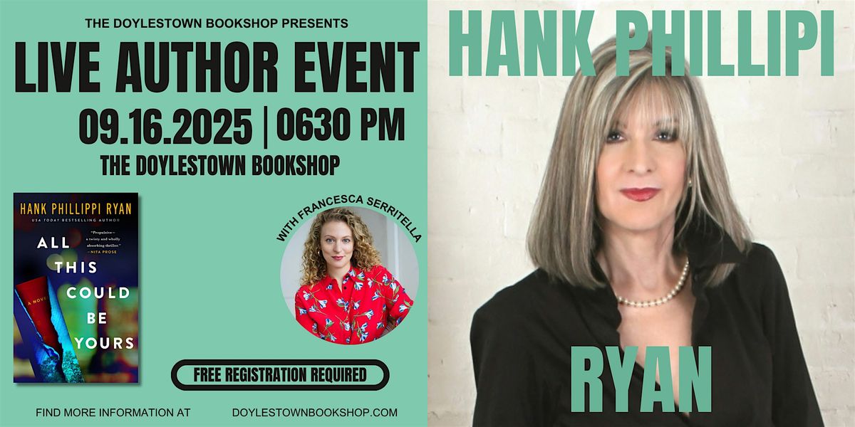 Hank Phillippi Ryan w/ Francesca Serritella // All This Could Be Yours, 16 September | Event in Doylestown