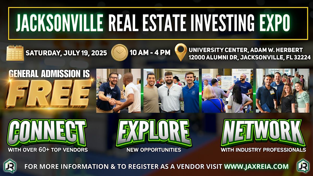Jacksonville Real Estate Investing Expo, 19 July | Event in Jacksonville | AllEvents
