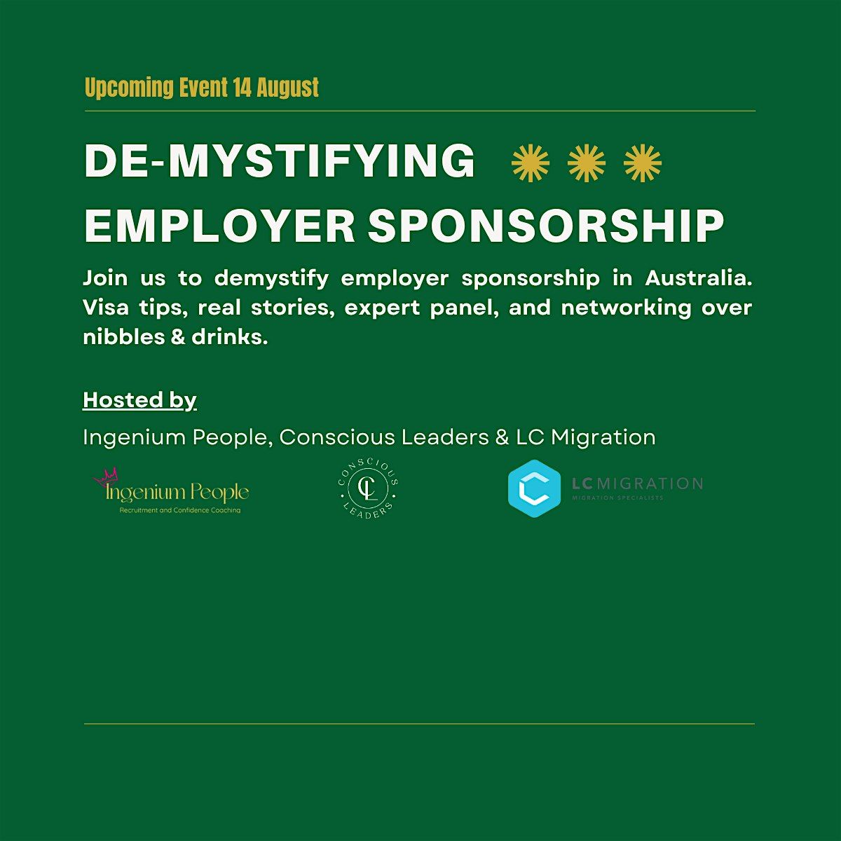 Demystifying Employer Sponsorship, 14 August | Event in Canberra | AllEvents