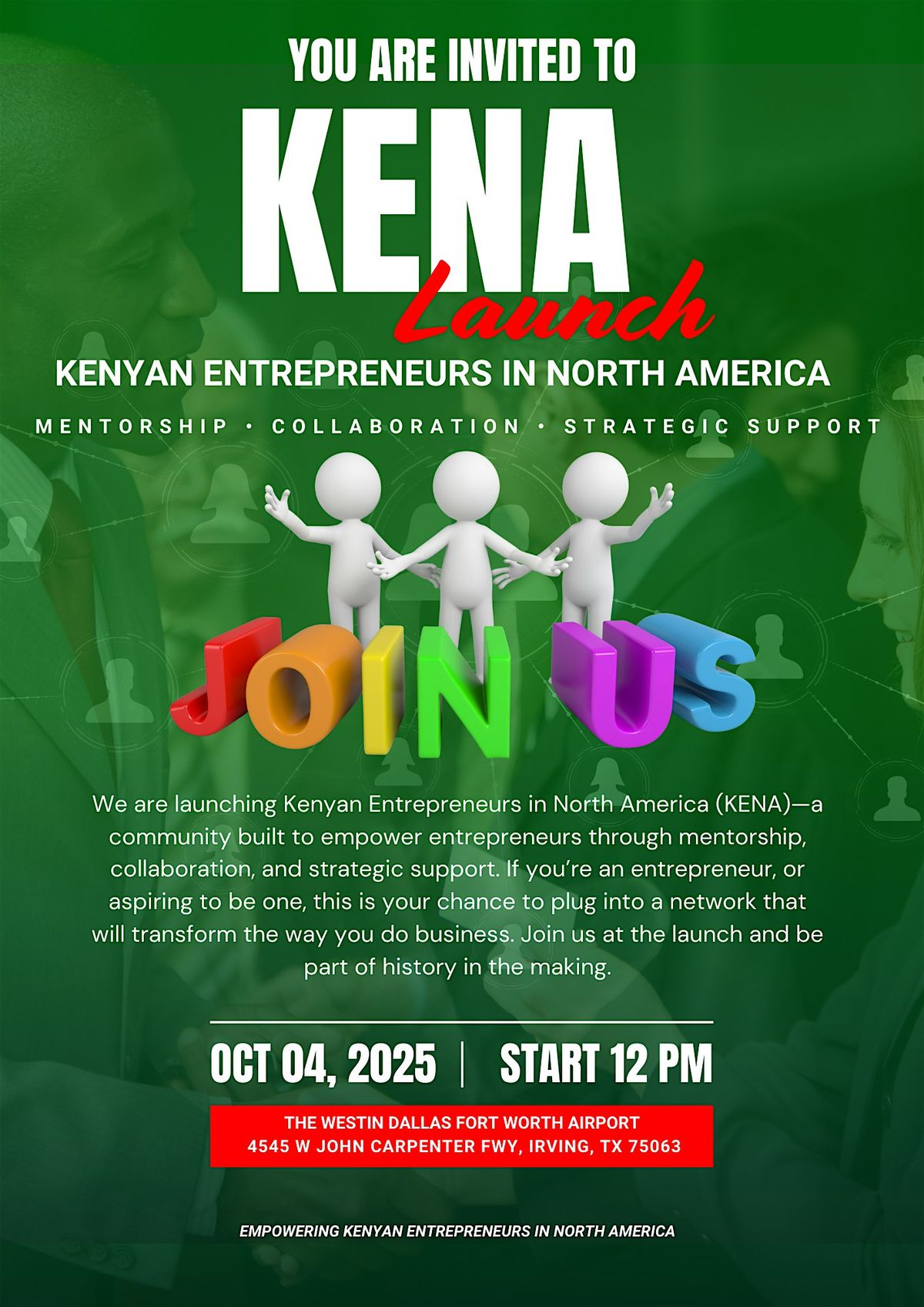KENA Launch — Kenyan Entrepreneurs in North America, 4 October | Event in Irving | AllEvents