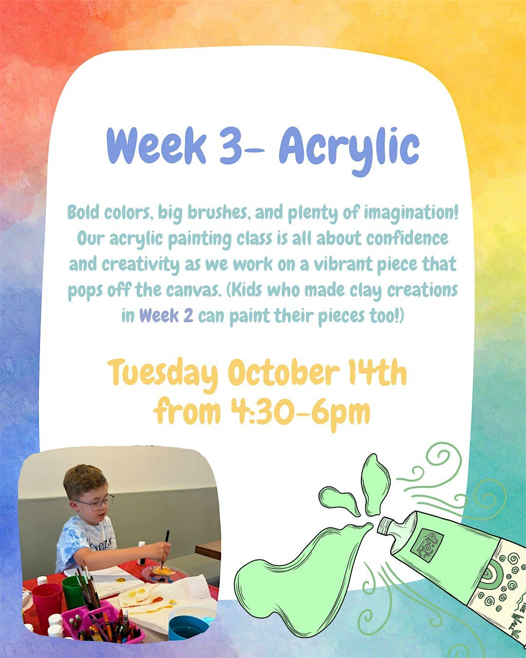Week 3- Acrylic- After School Art Club, 14 October | Event in Brielle | AllEvents