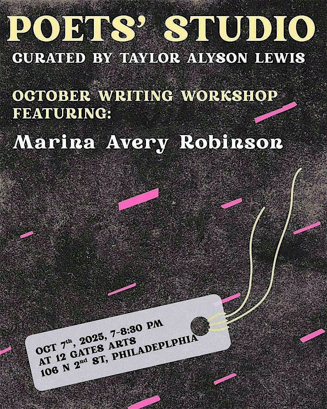 THE POET'S STUDIO— October Workshop at 12Gates, 7 October | Event in Philadelphia | AllEvents