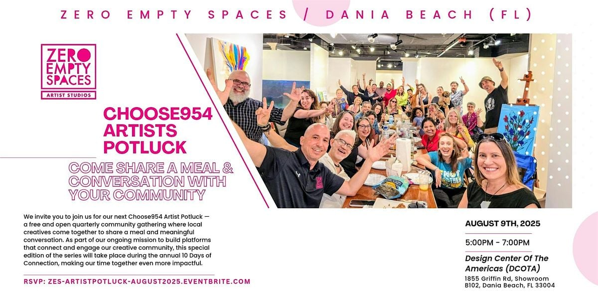 Artists Potluck - Come Share A Meal With Your Creative Community, 9 August | Event in Dania Beach | AllEvents