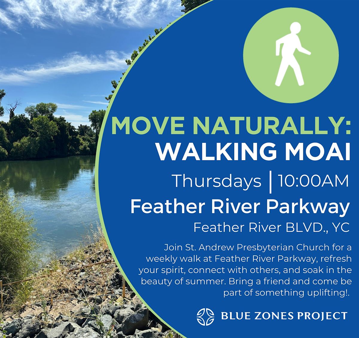 Feather River Park Walking Moai with Blue Zones Project Yuba Sutter | Event in Yuba City | AllEvents