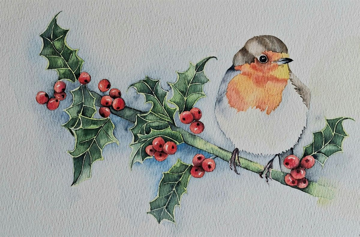 Robin, Holly & Berries Watercolour Workshop, 6 December | Event in Exeter | AllEvents