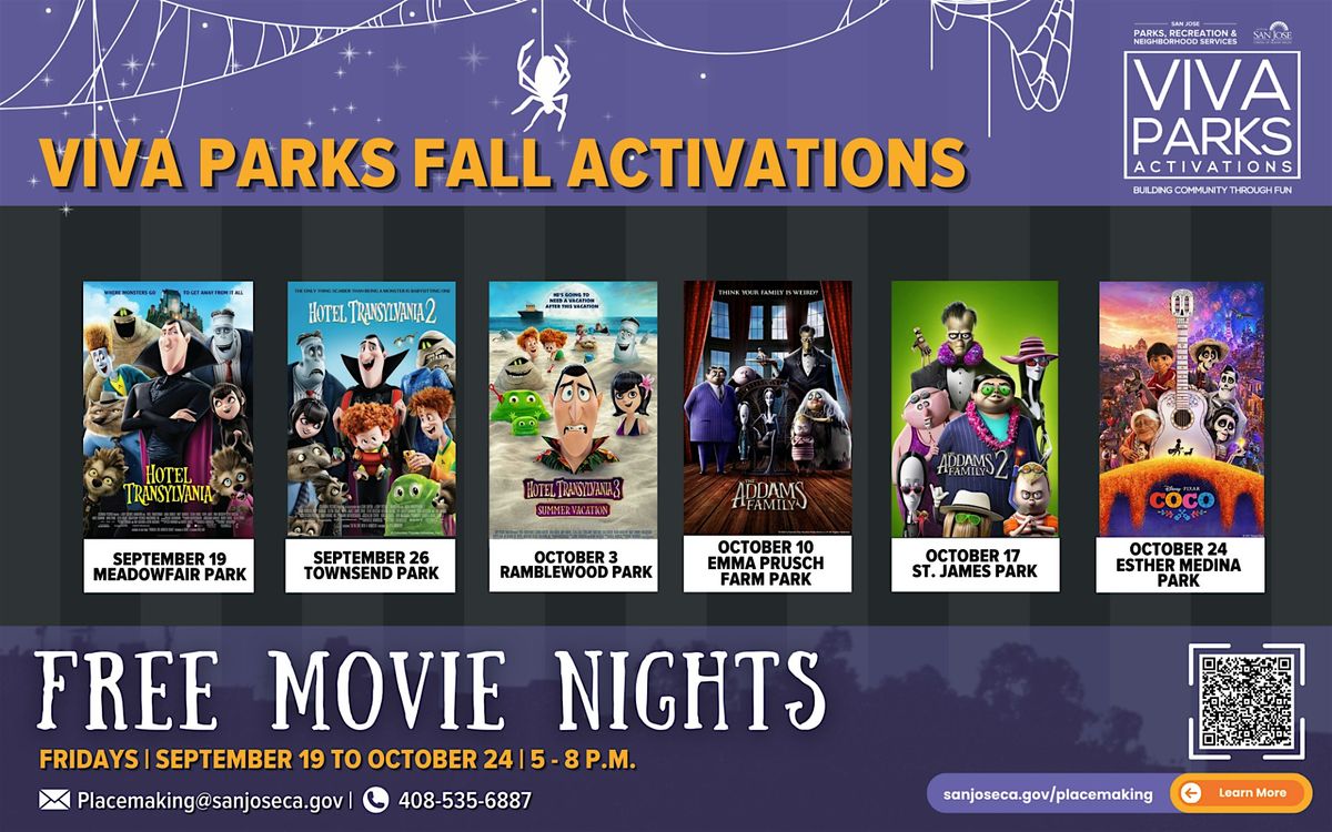 Viva Parks Spooktacular Movie Night - The Addams Family 2 | Event in San Jose | AllEvents