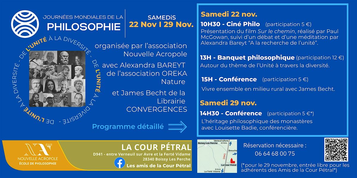 Journée mondiale de la Philosophie: Visitée guidée 11H - conférence 14H30, 29 November | Event in Boissy-lès-Perche