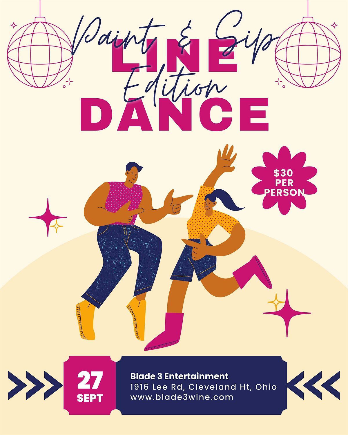 Paint & Sip Line Dance Edition, 27 September | Event in Cleveland Heights | AllEvents