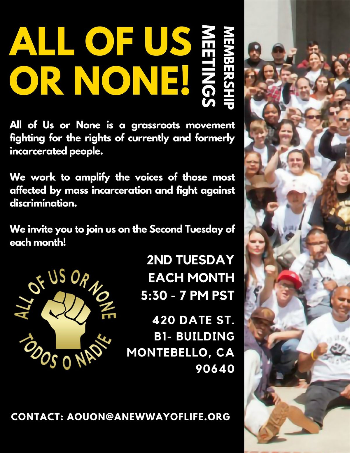 Long Beach All of Us or None Monthly Meeting, 21 August | Event in Long Beach | AllEvents