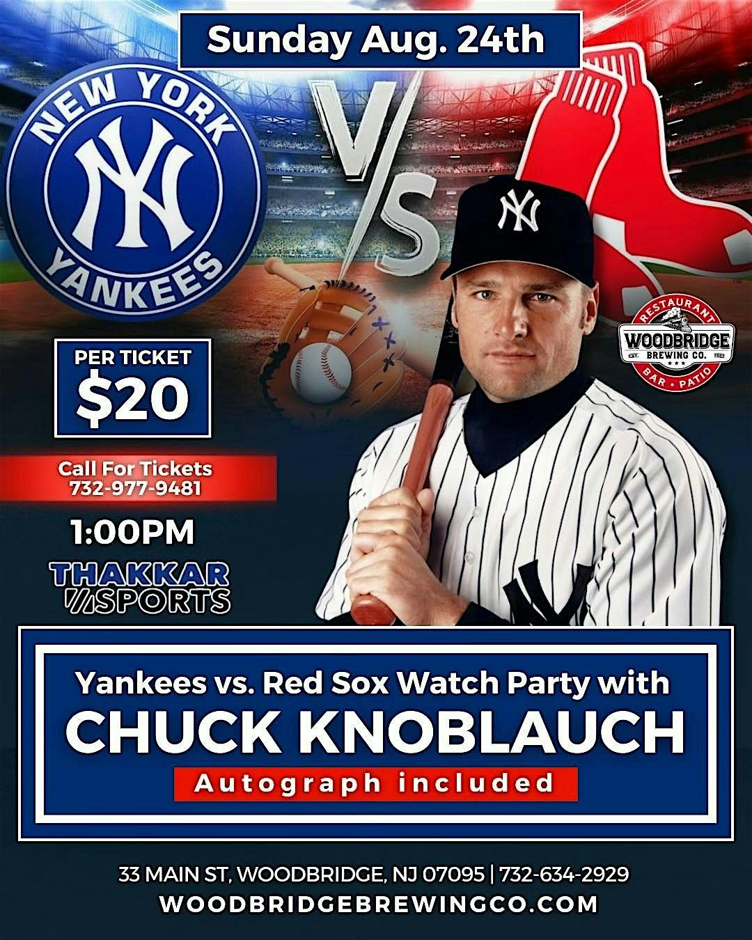 Yankees Viewing Party With Chuck Knoblauch, 24 August | Event in Woodbridge Township | AllEvents
