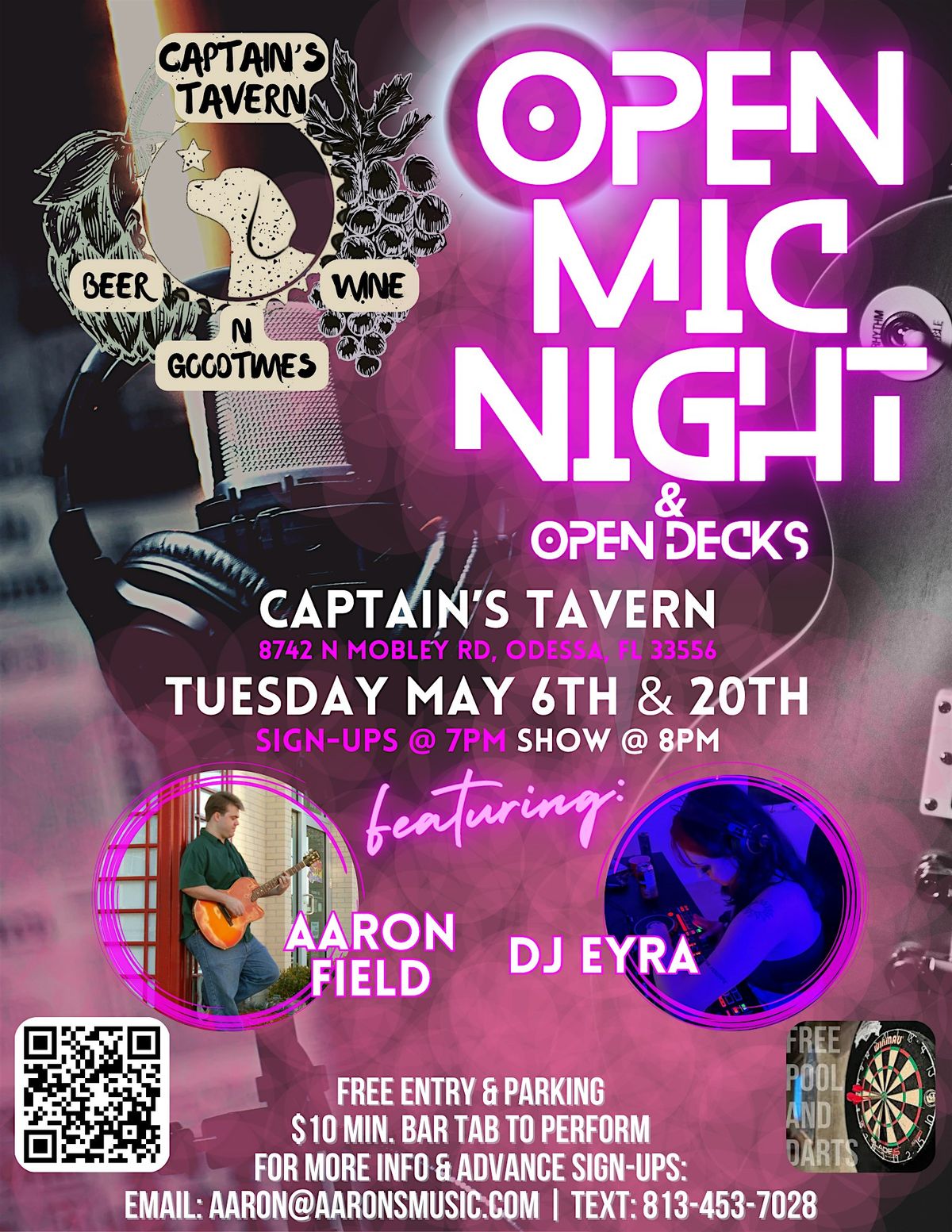 OPEN MIC & OPEN DECKS NIGHT AT CAPTAIN'S TAVERN | Event in Odessa | AllEvents