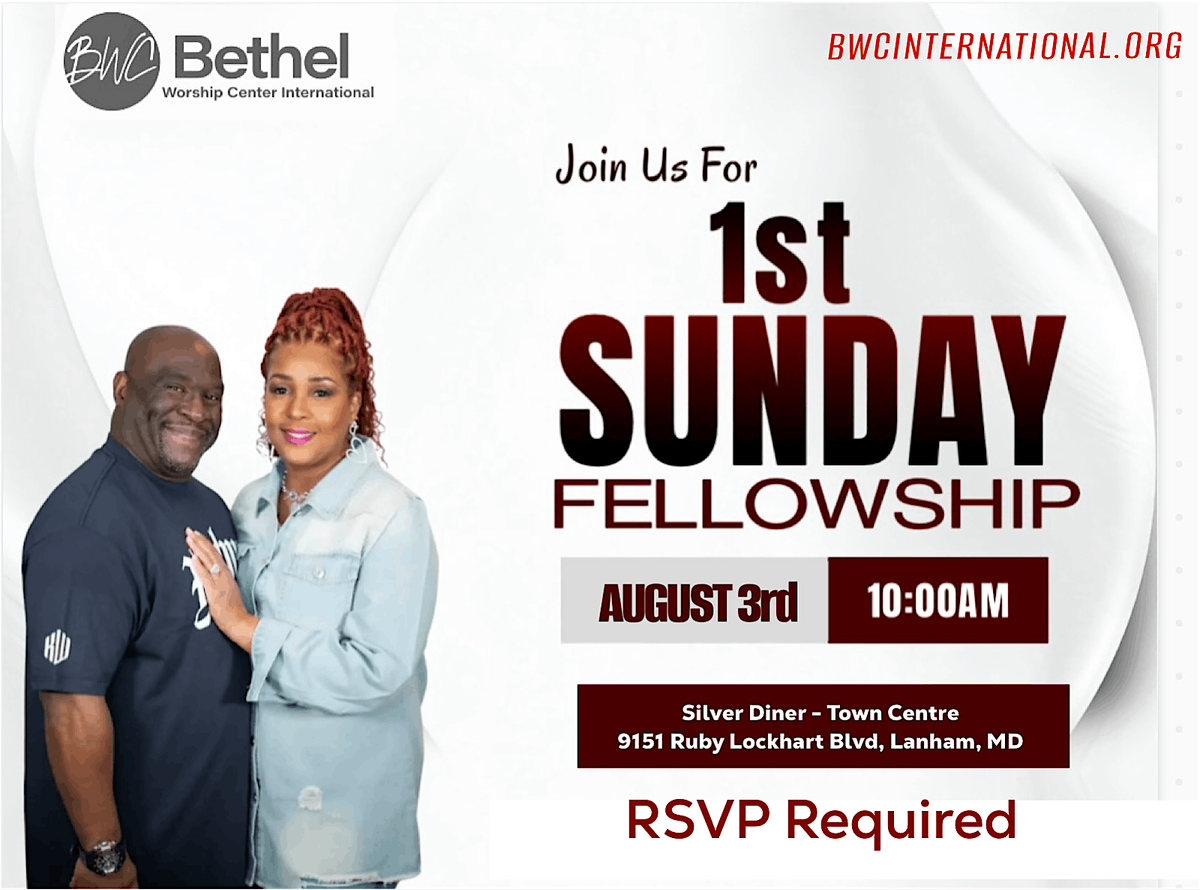 1st Sunday Fellowship (BWCI PG), 3 August | Event in Lanham | AllEvents