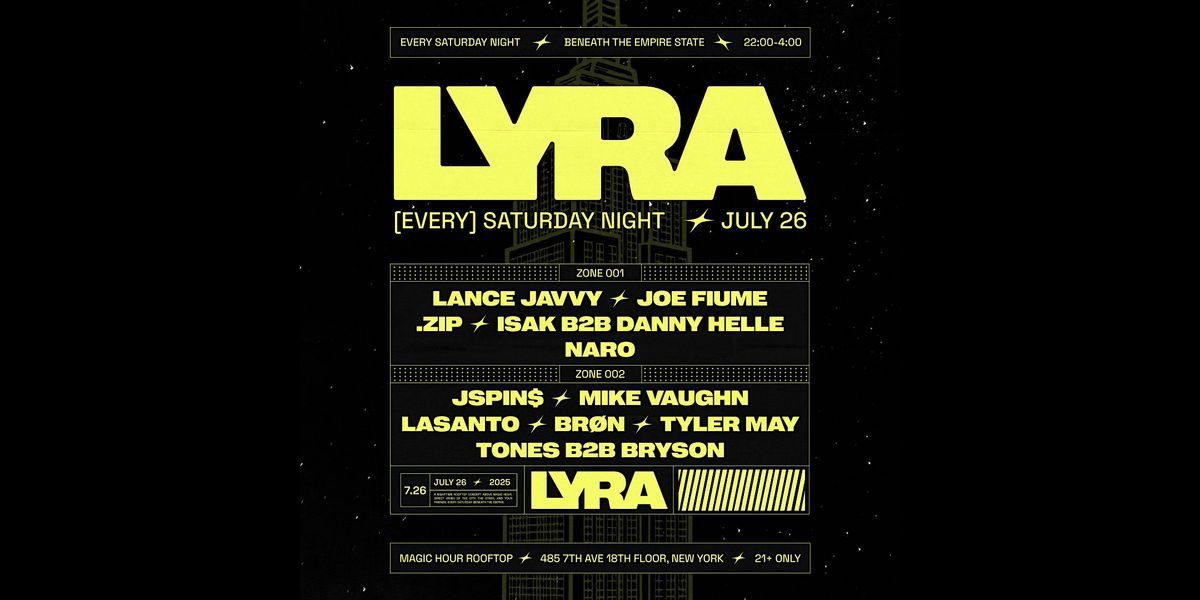 Lyra Rooftop Party @ Magic Hour 7.26, 26 July | Event in New York | AllEvents