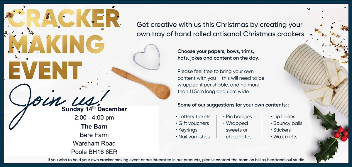 Christmas Cracker Making at The Barn, Lychett Matravers, 14 December | Event in Lytchett Minster | AllEvents