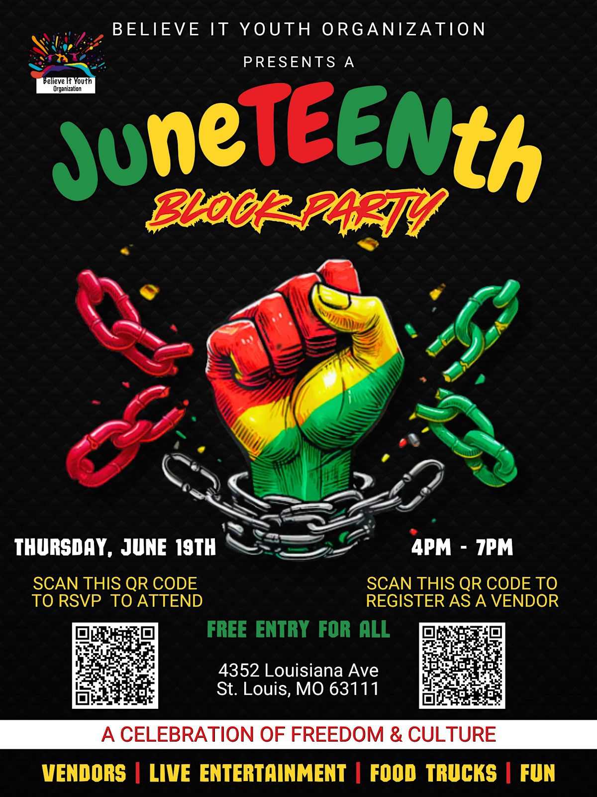 JUNETEENTH COMMUNITY YOUTH BLOCK PARTY, 19 June | Event in St. Louis | AllEvents