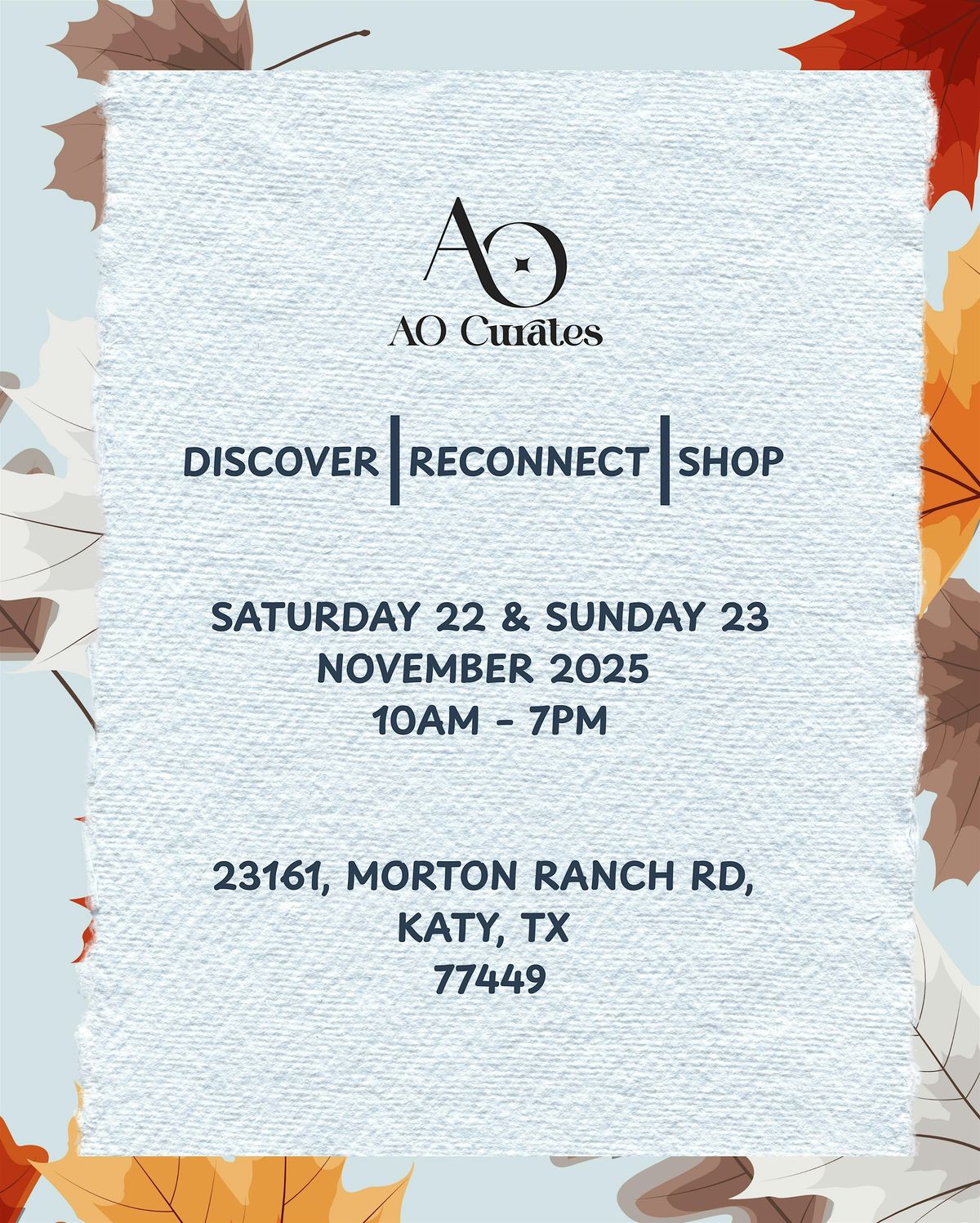 AO Curates Houston Pop-Up, 22 November | Event in Katy | AllEvents