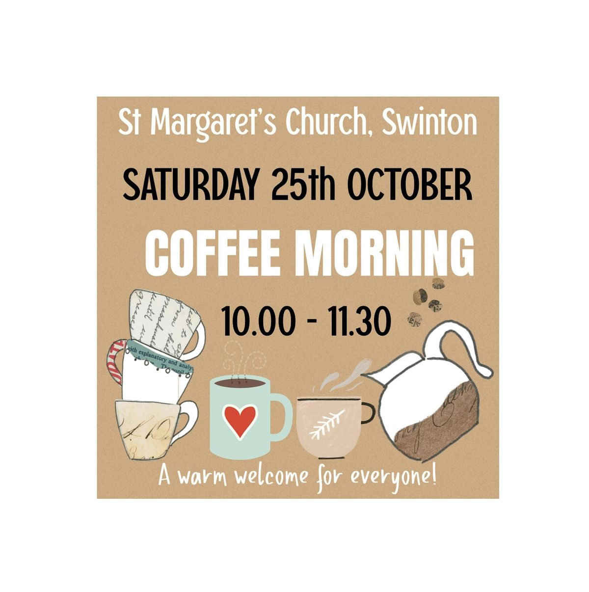 October Coffee Morning, 25 October | Event in Swinton | AllEvents