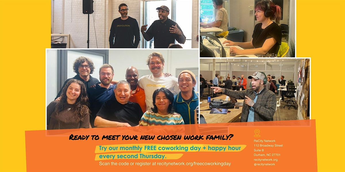 Free Coworking Day at ReCity Network – Every Second Thursday!, 10 July | Event in Durham | AllEvents