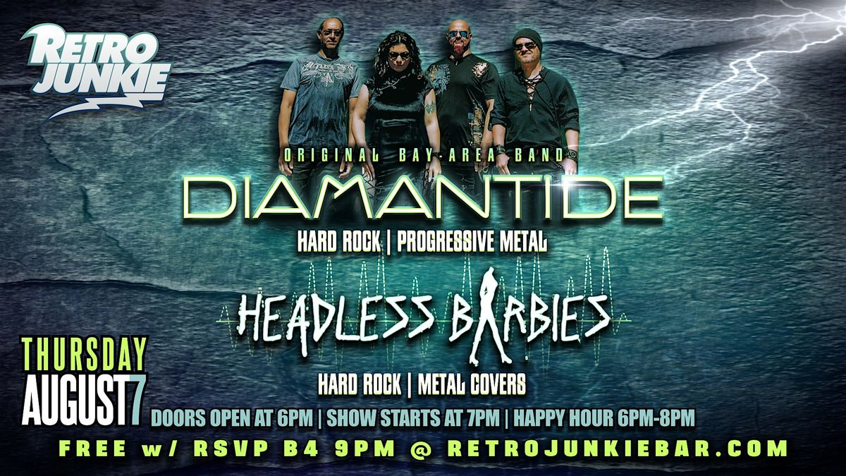 DIAMANTIDE (Hard Rock/Progressive) + HEADLESS BARBIES (Hard Rock/Metal), 7 August | Event in Walnut Creek