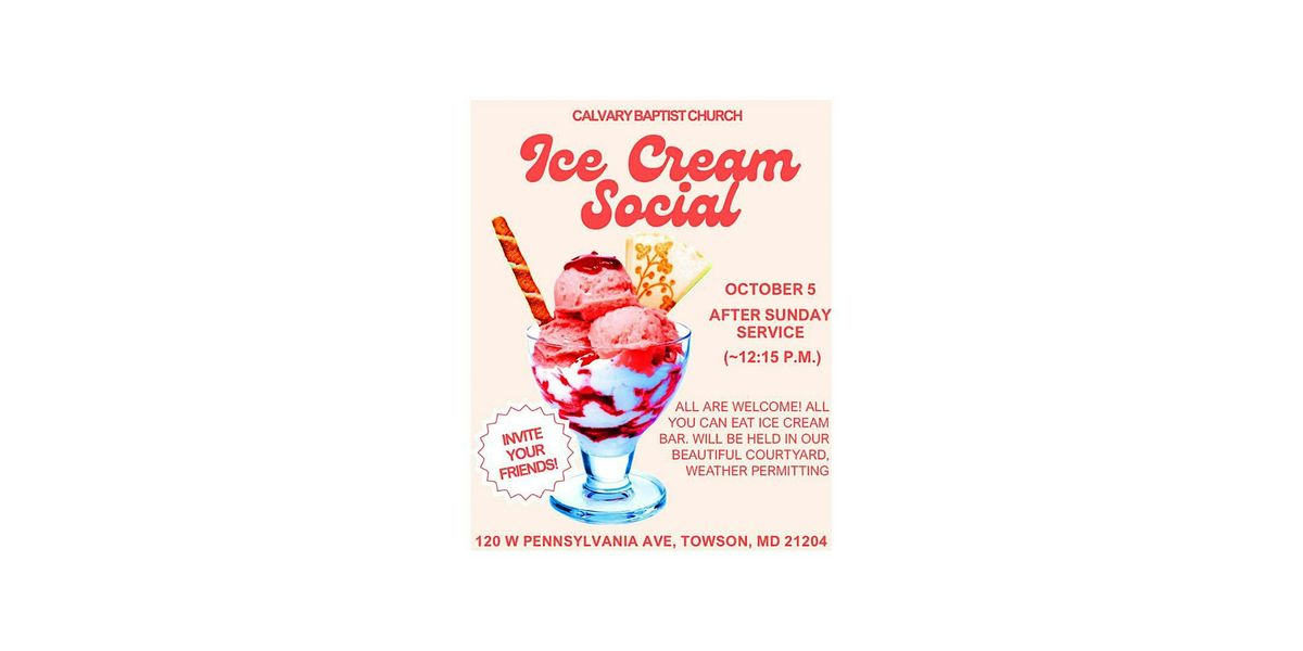 ICE CREAM SOCIAL, 5 October | Event in Towson | AllEvents
