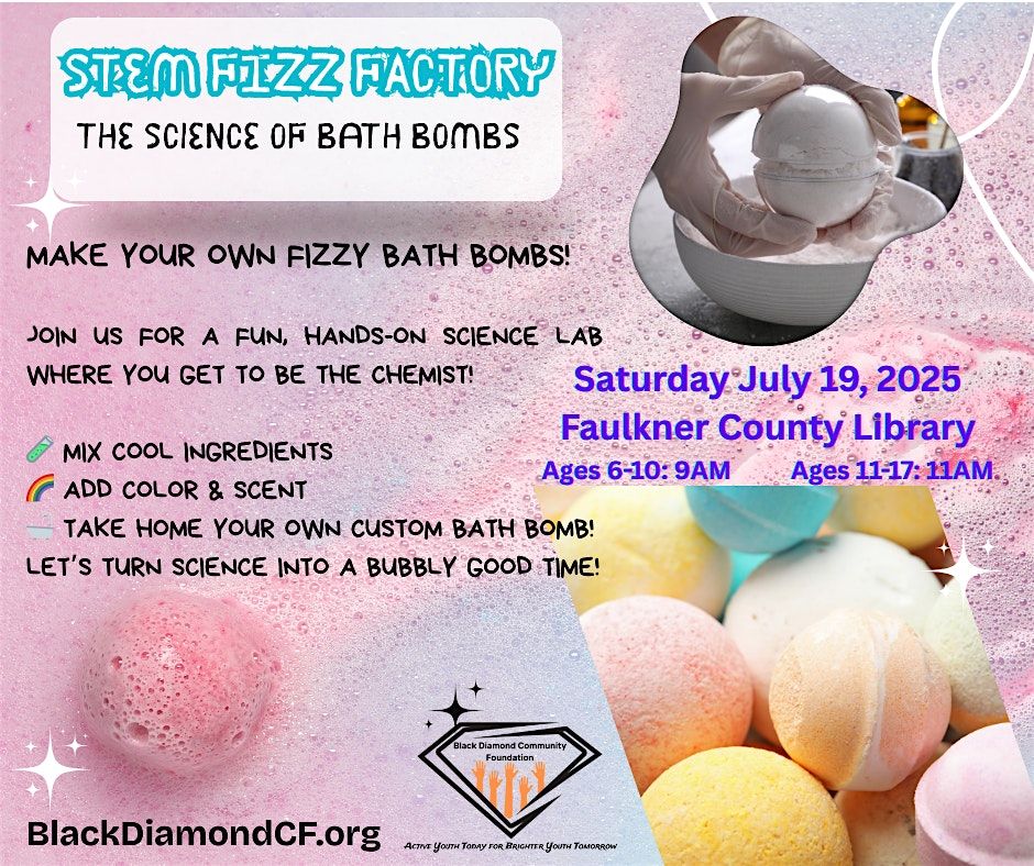 STEM Fizz Factory: The Science of Bath Bombs Ages 11-17, 19 July | Event in Conway | AllEvents