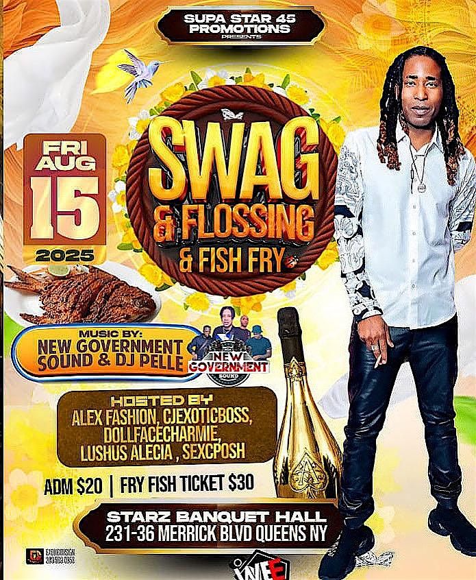 Swag & flossing fish fry, 15 August | Event in Queens | AllEvents