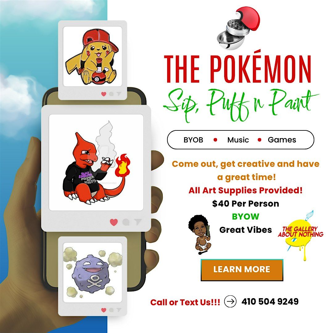 The Pokemon Puff n Paint Experience @ Baltimore's BEST Art Gallery!, 26 July | Event in Baltimore | AllEvents