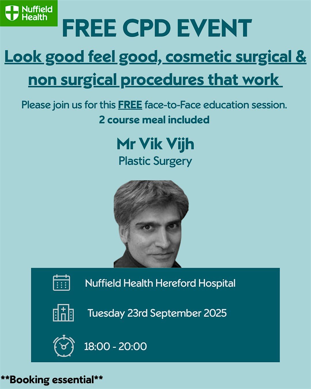 Free CPD Event - Look good, Feel Good By Mr Vik Vijh, 23 September | Event in Hereford | AllEvents