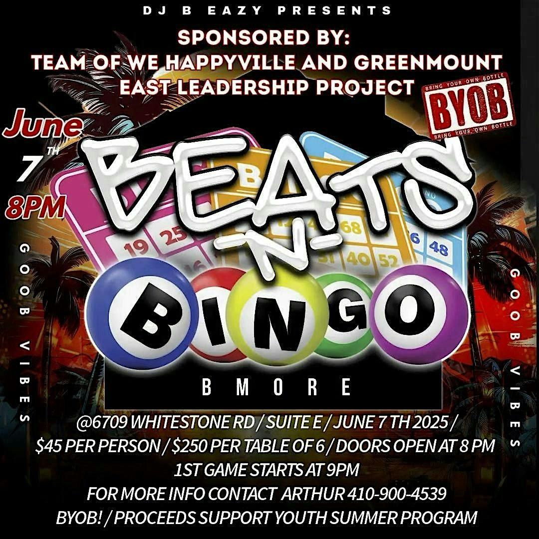 DJ B EAZY PRESENTS BEATS-N-BINGO BMORE: A TWH & GELP FUNDRAISER, 7 June | Event in Baltimore | AllEvents