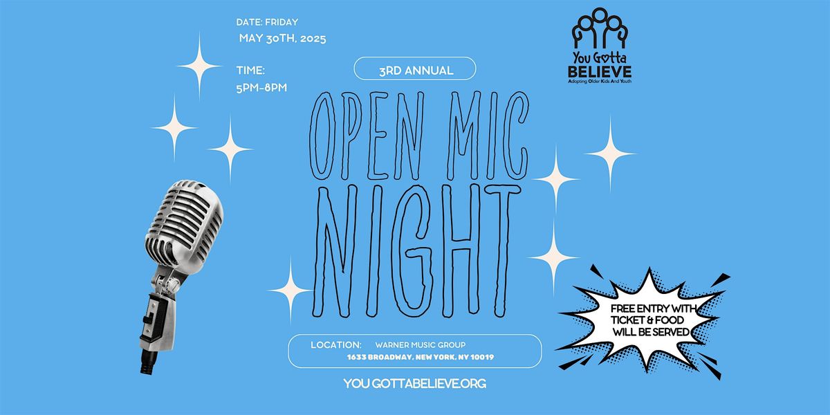 YGB Advocates Present:  3rd Annual Open Mic Night, 30 May | Event in New York | AllEvents