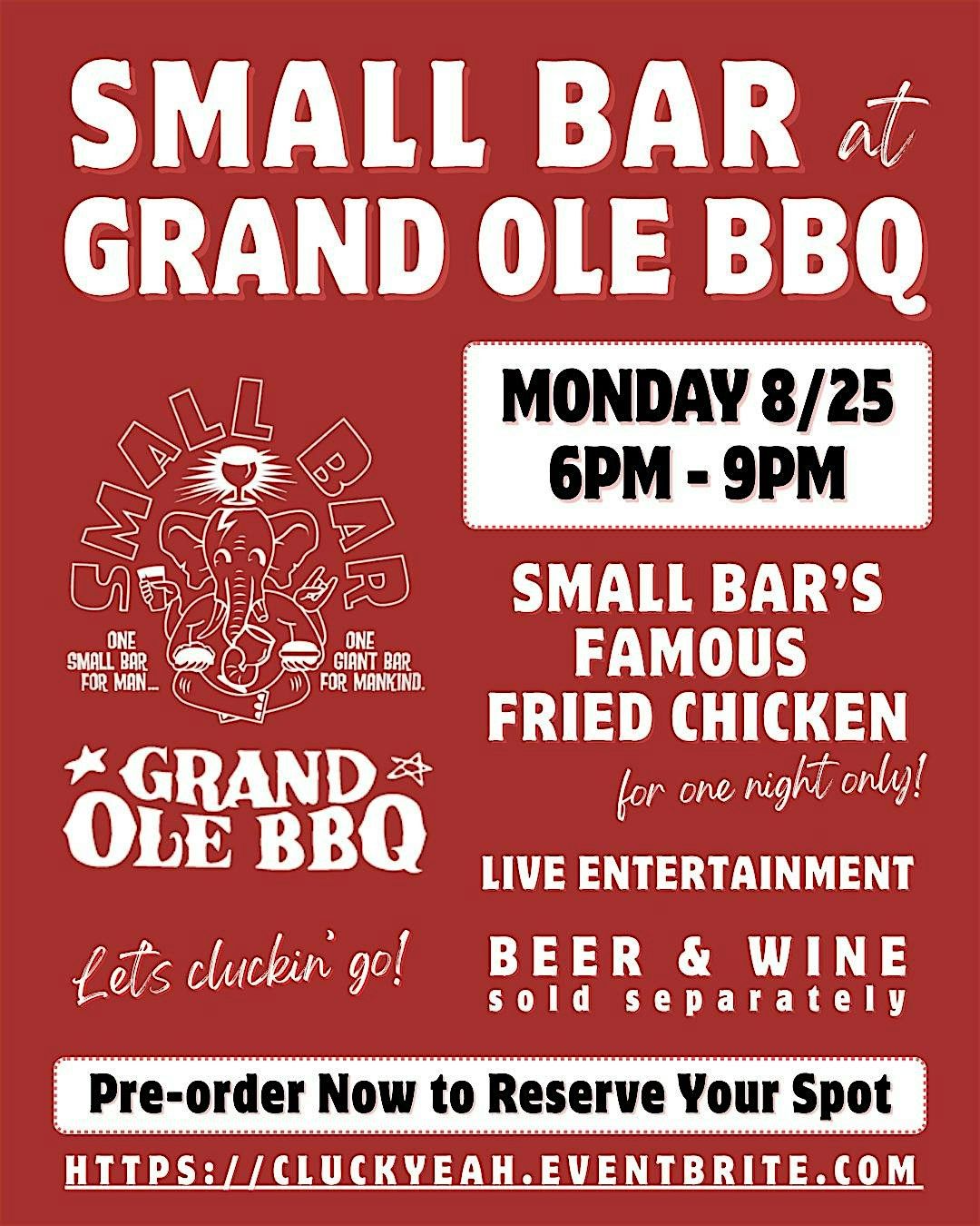Small Bar Fried Chicken Pop-up, 25 August | Event in San Diego | AllEvents