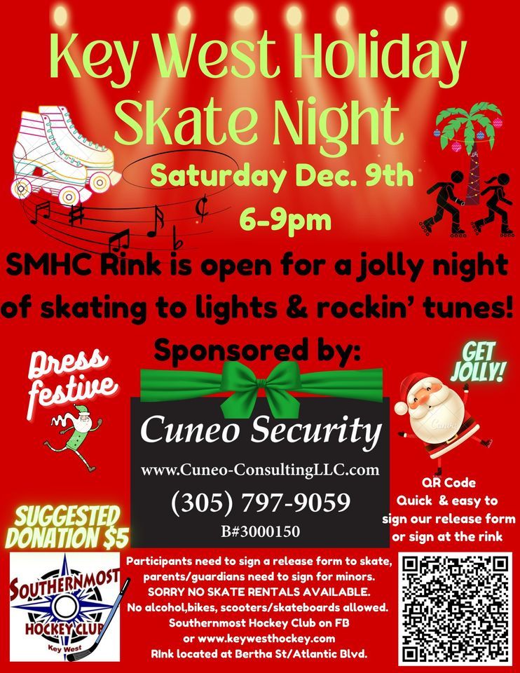 "Key West Holiday Skate Night" at the Southernmost Hockey Rink