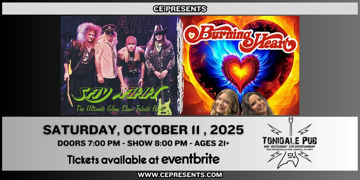 Say Ahh - Tribute to Poison & Burning Heart - Tribute to Heart, 11 October | Event in Oakdale | AllEvents