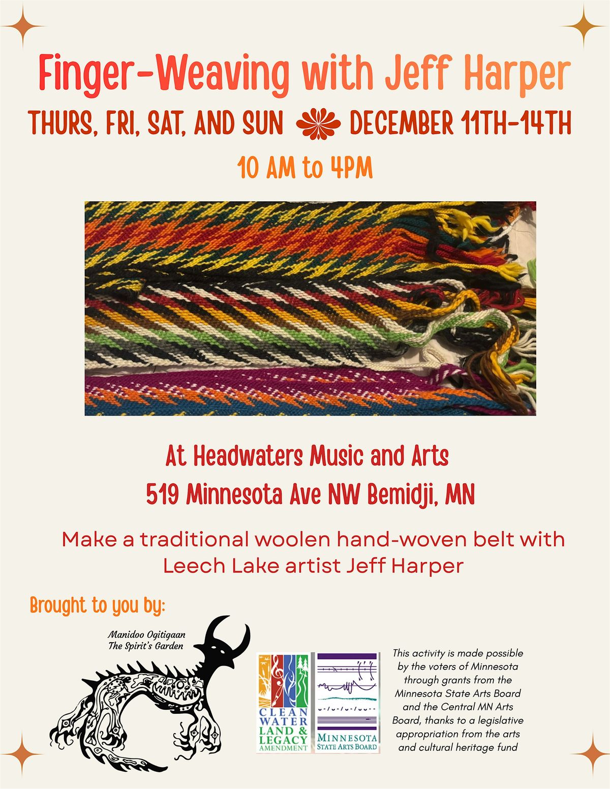 Finger Weaving with Jeff Harper, 11 December | Event in Bemidji | AllEvents