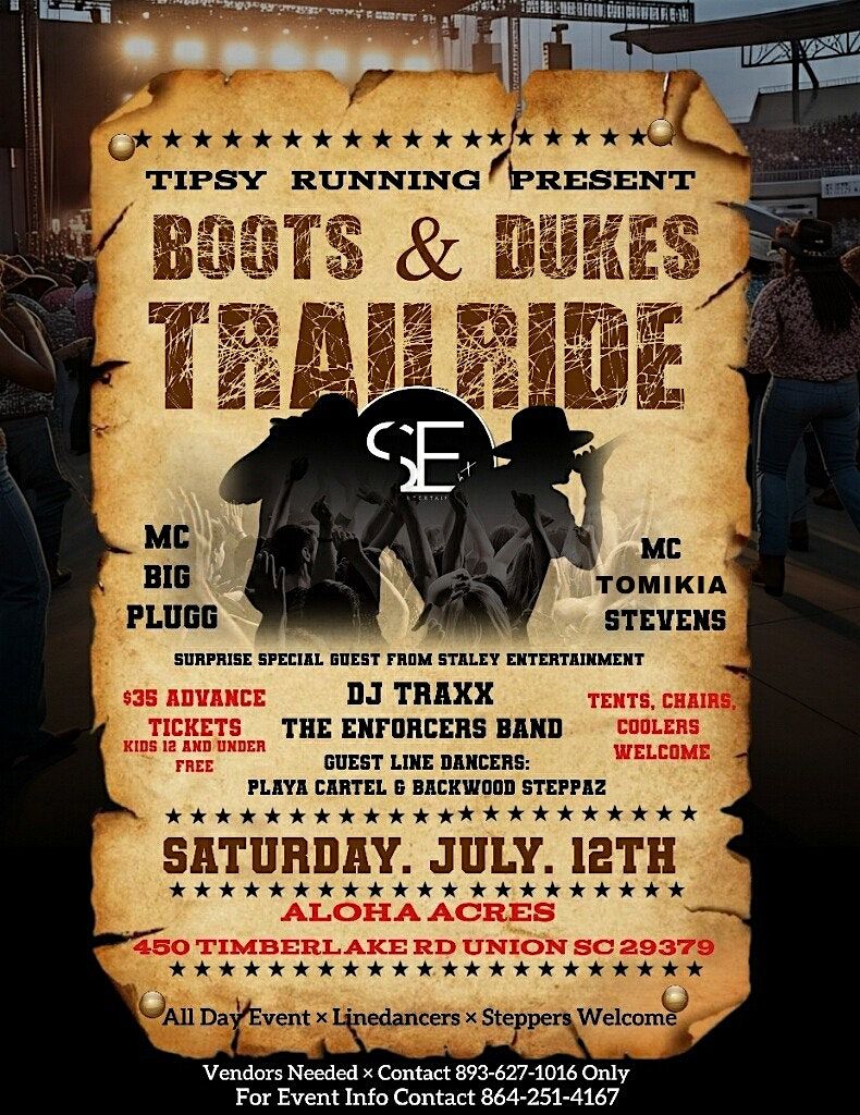 Tipsy Running Boots and Dukes Trailride, 12 July | Event in Union | AllEvents