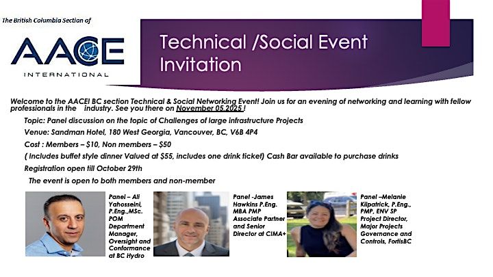 AACEI BC section  Technical & Social Networking Event, 5 November | Event in Vancouver | AllEvents