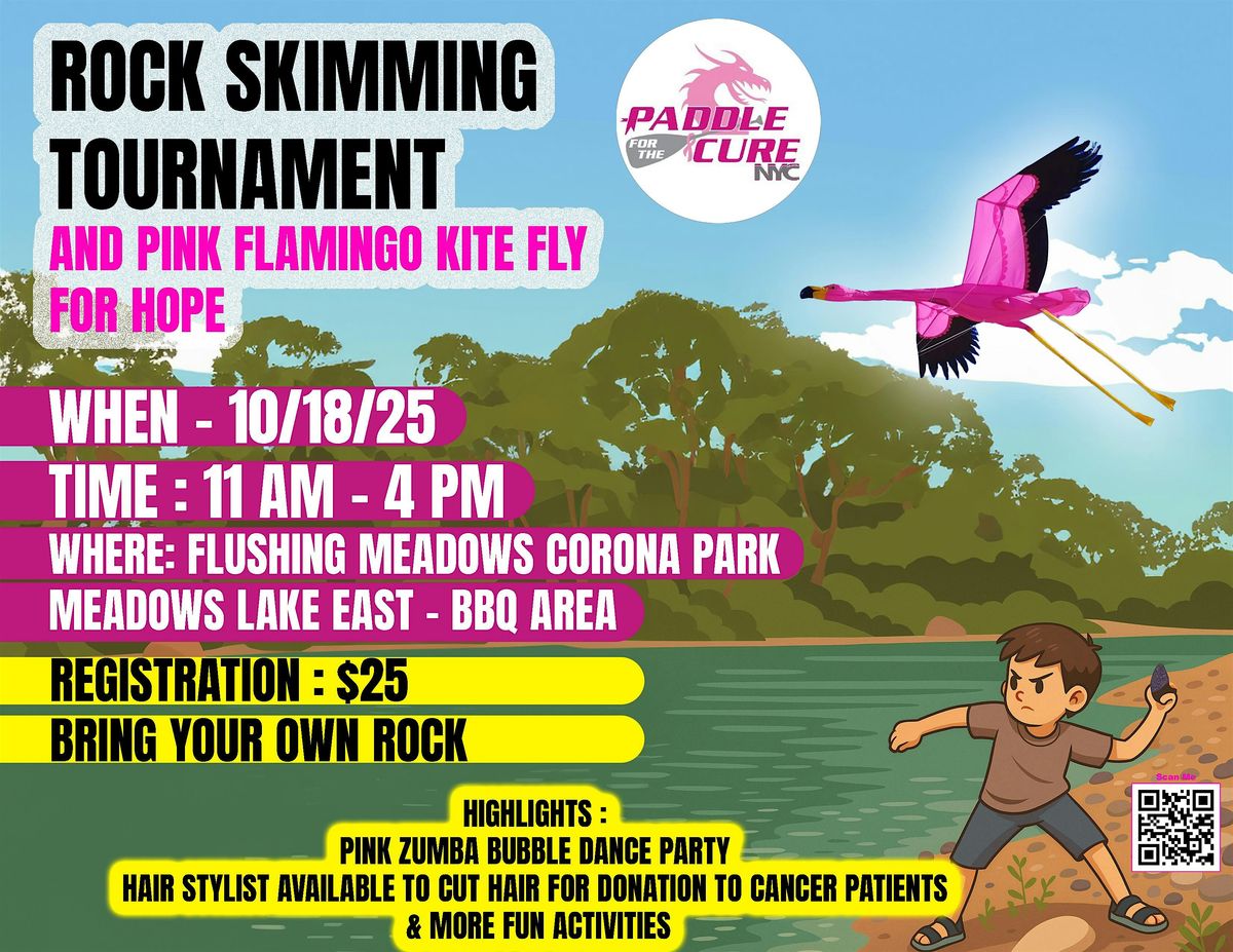 Rock Skimming Tournament and Pink Flamingo Kite Fly for Hope, 18 October | Event in Queens | AllEvents