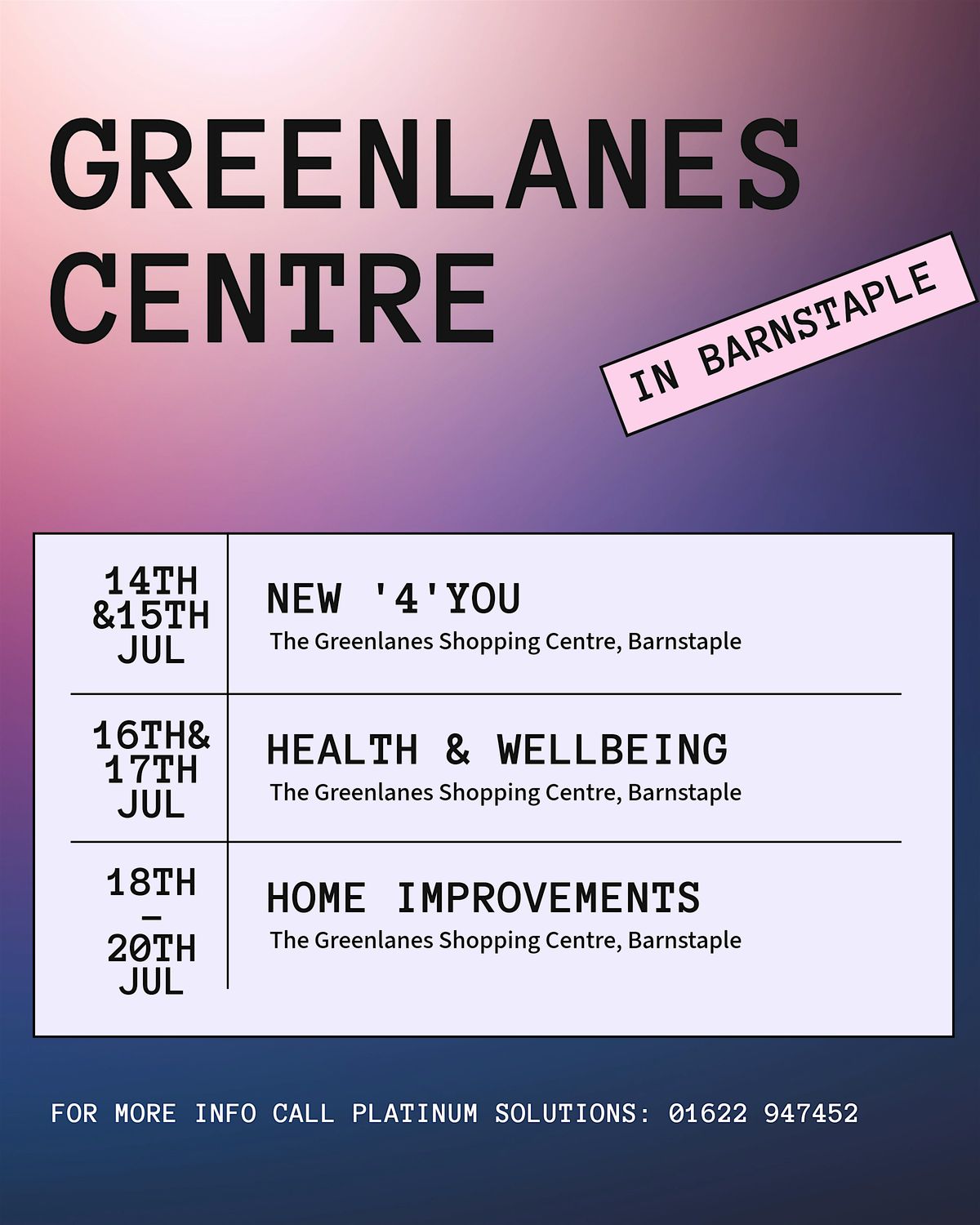 Greenlanes Shopping Centre hosted by Platinum Solutions, 14 July | Event in Barnstaple | AllEvents